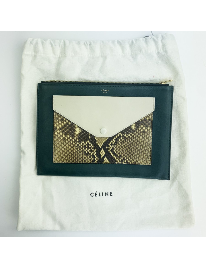 Pochette CELINE Pocket cuir et python