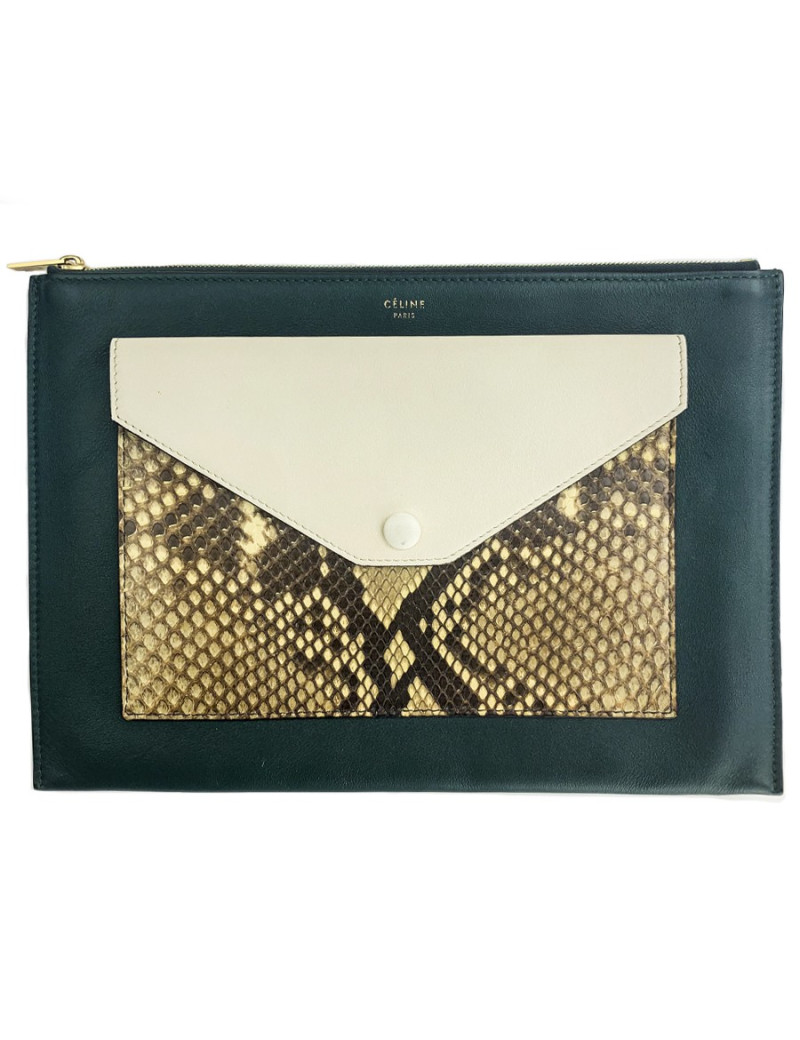 Pochette CELINE Pocket cuir et python