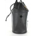 Bucket HERMES black leather bag