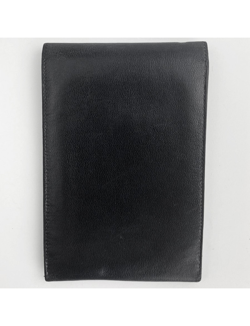 Porte photos HERMES cuir box noir Vintage