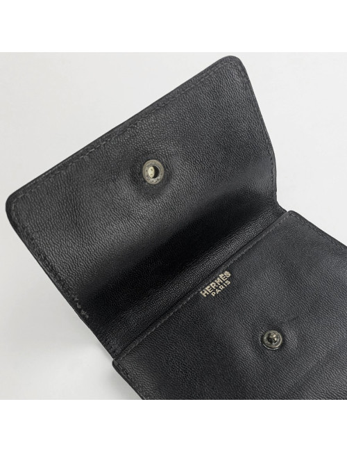 Porte photos HERMES cuir box noir Vintage