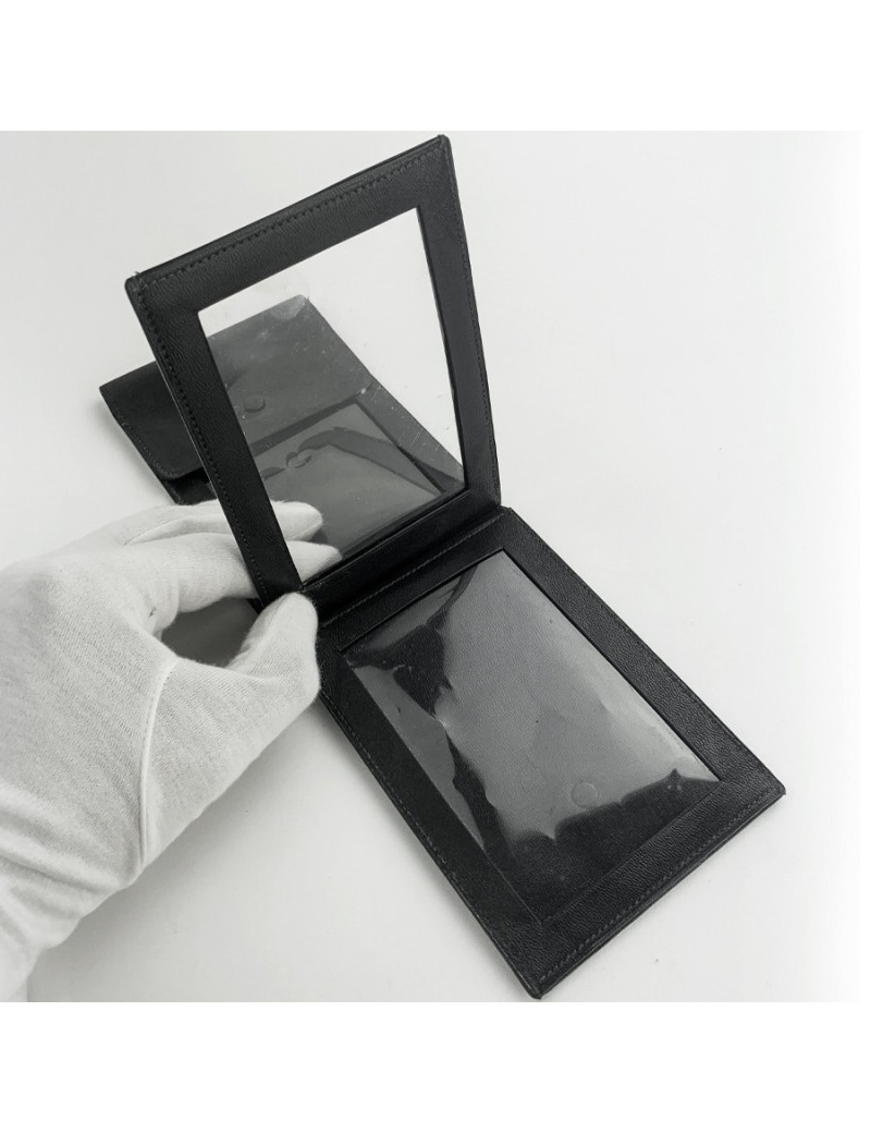 Porte photos HERMES cuir box noir Vintage