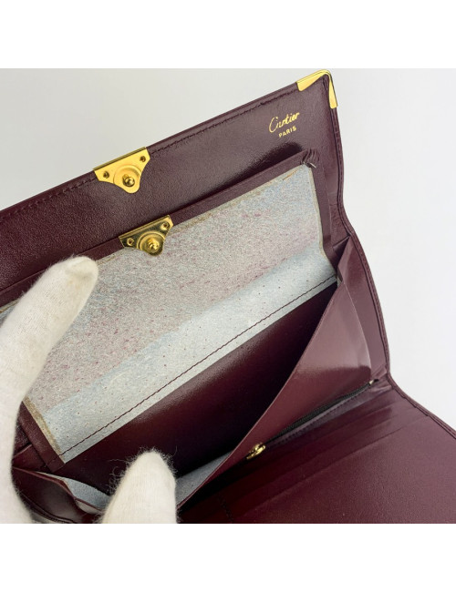 Cartier portefeuille cuir bordeaux