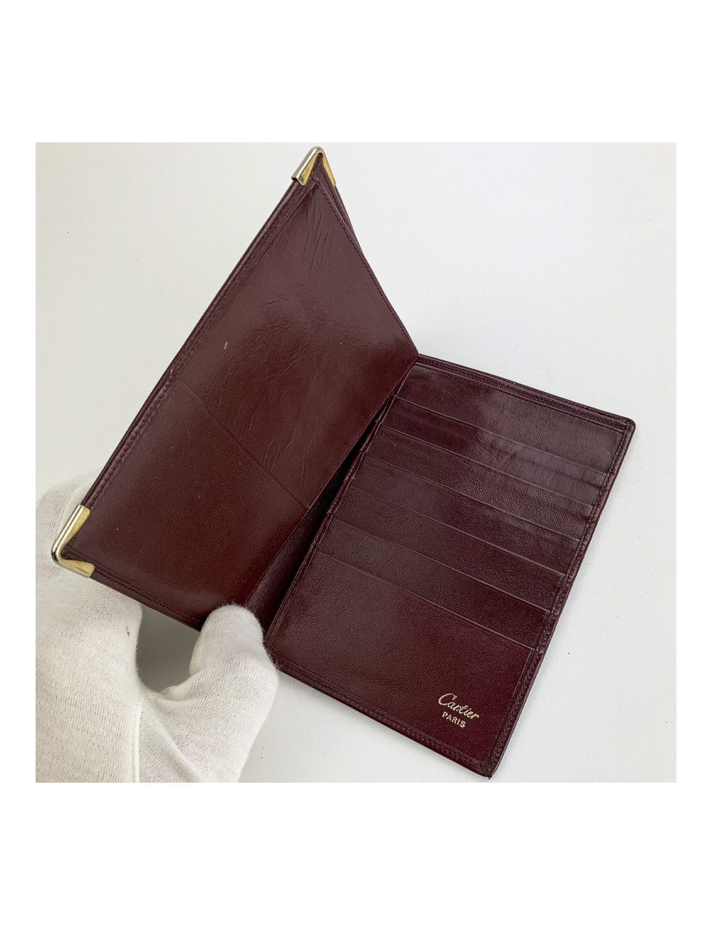 Porte cartes CARTIER cuir bordeaux 