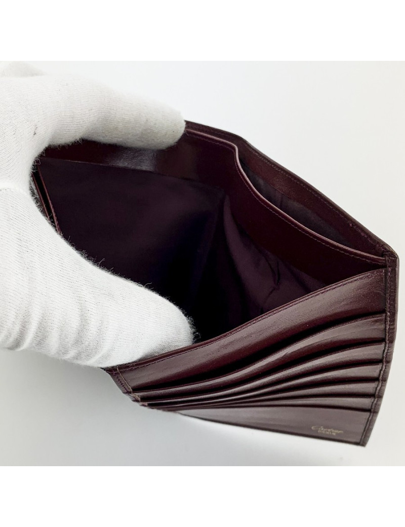 CARTIER Porte cartes cuir bordeaux 