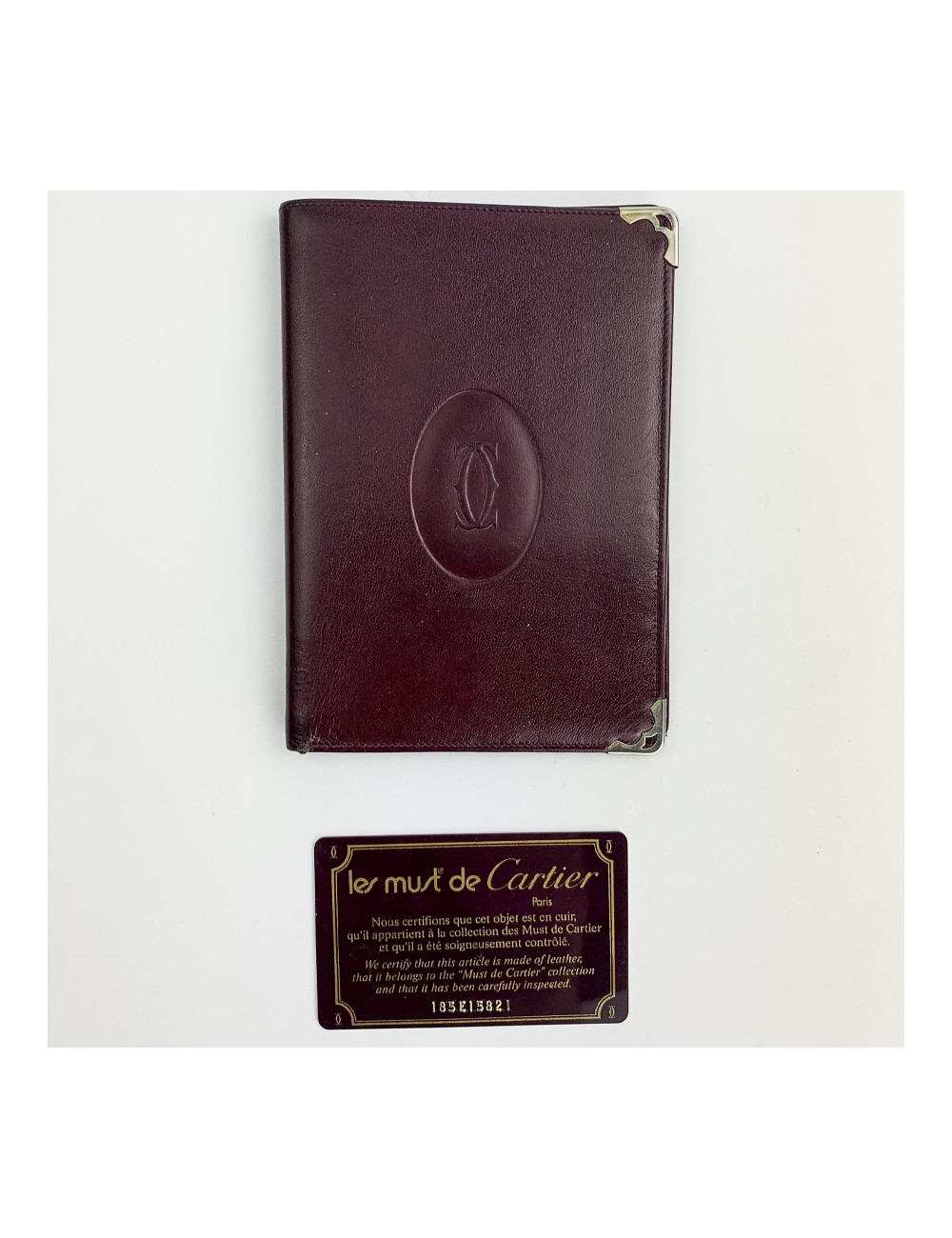 Porte cartes CARTIER cuir bordeaux 