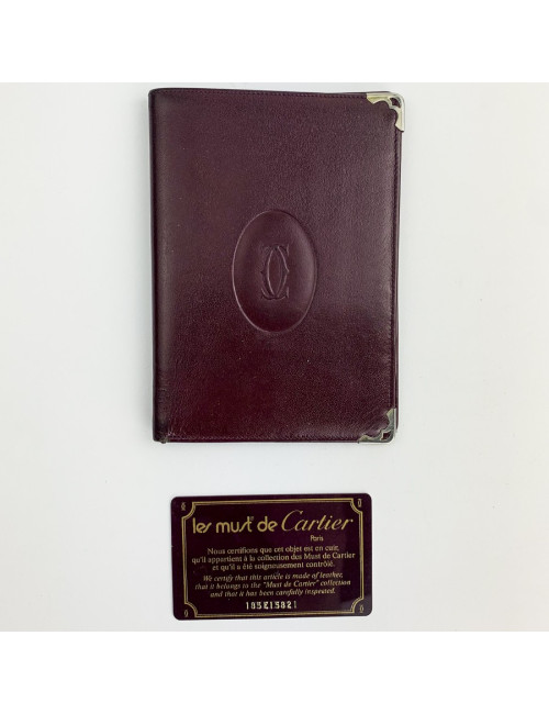 Porte cartes CARTIER cuir bordeaux 
