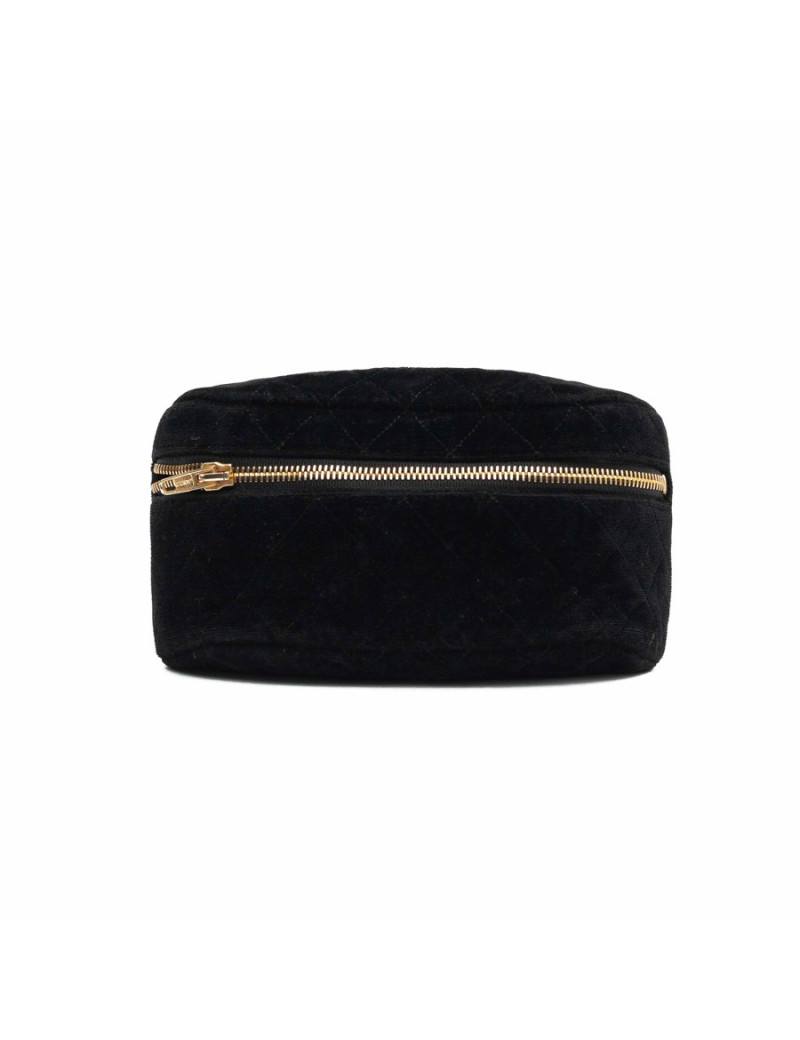 Ceinture CHANEL banane velours matelassé noir Vintage