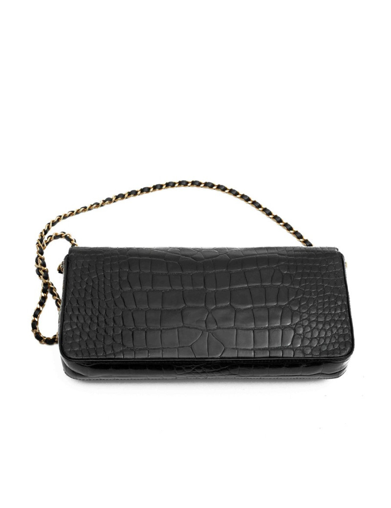 Sac baguette CHANEL alligator noir