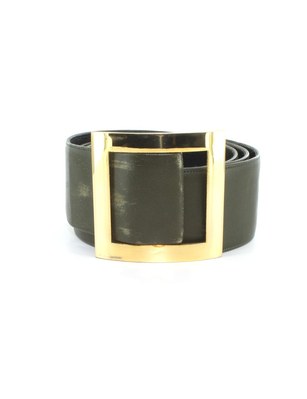 Ceinture CHANEL en cuir kaki T 75