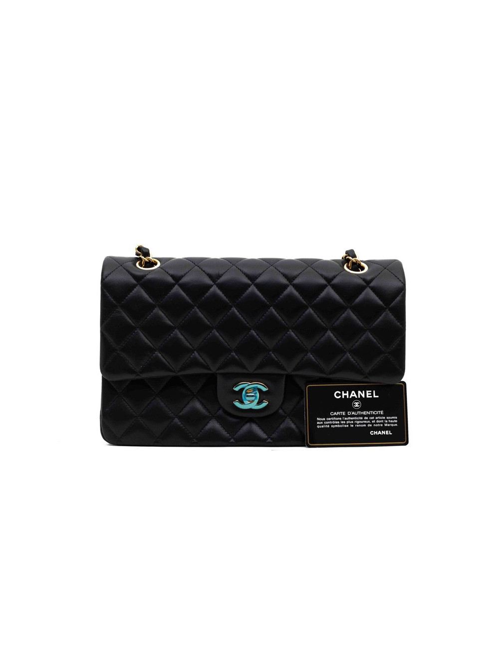 Sac classique CHANEL agneau noir