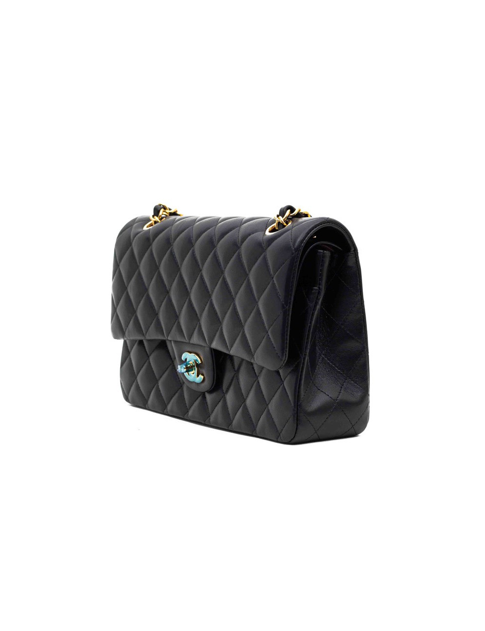 Sac classique CHANEL agneau noir