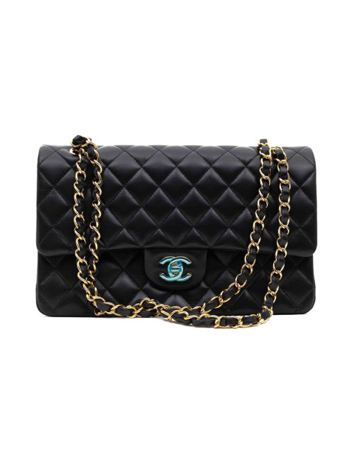 Sac classique CHANEL agneau noir