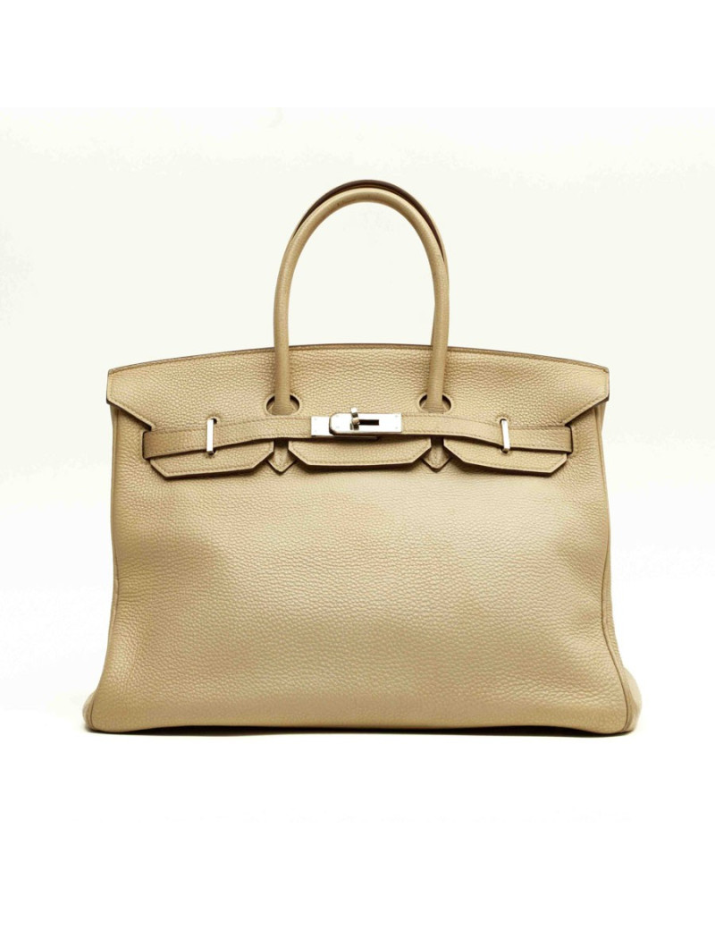 Birkin 35 HERMES cuir grainé ivoire