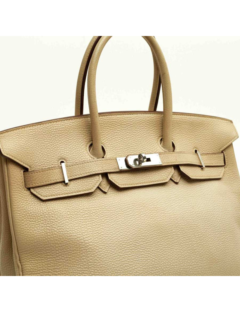 Birkin 35 HERMES cuir grainé ivoire