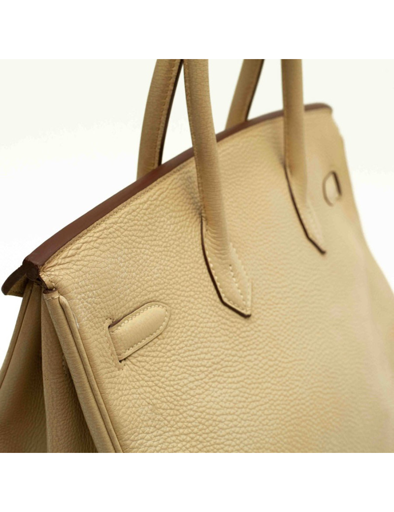 Birkin 35 HERMES cuir grainé ivoire