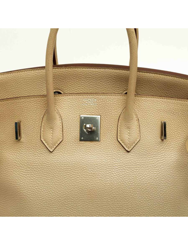 Birkin 35 HERMES cuir grainé ivoire