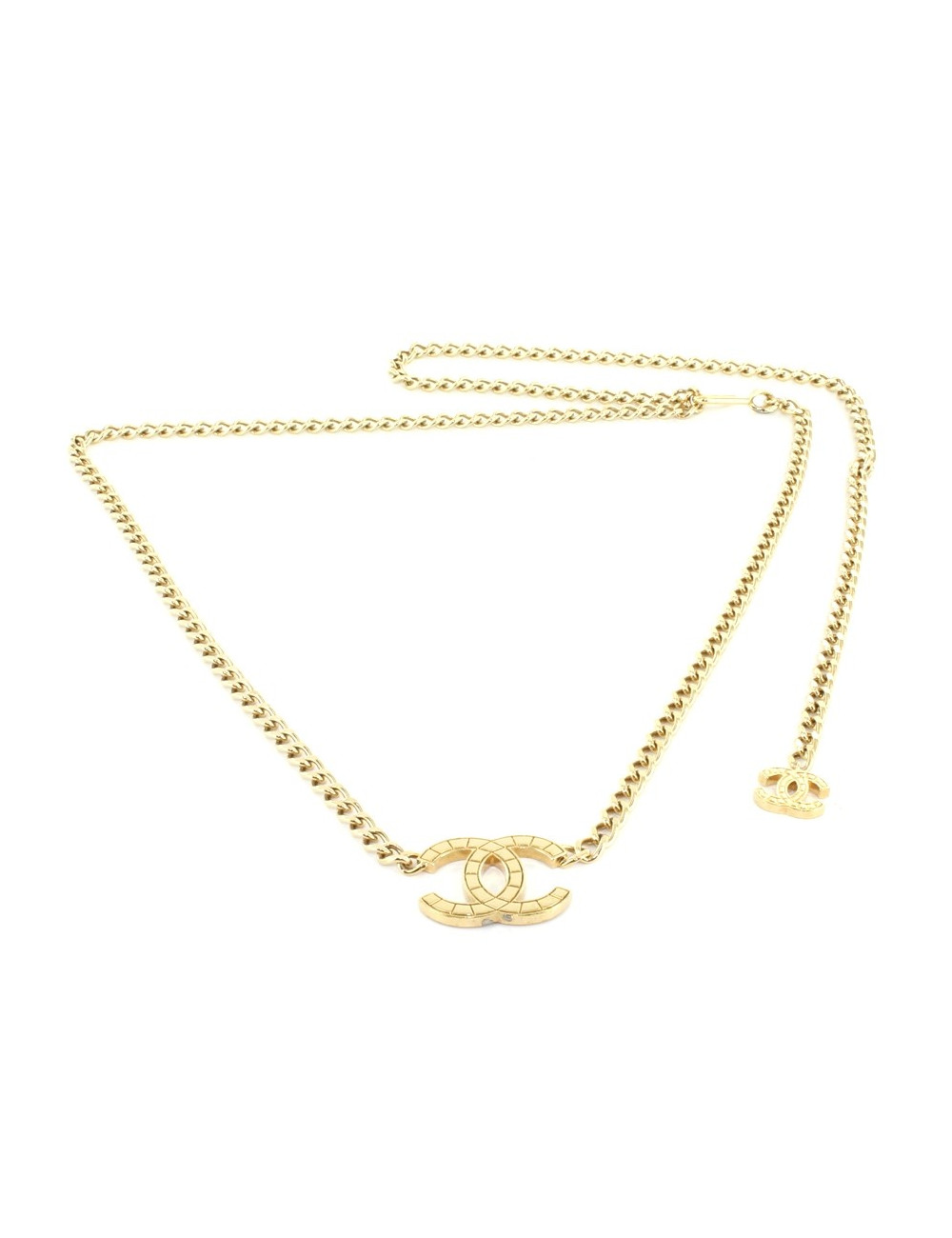 Ceinture CHANEL chaîné en métal doré et CC