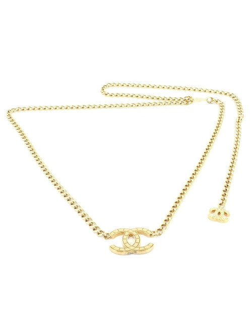 Ceinture CHANEL chaîné en métal doré et CC