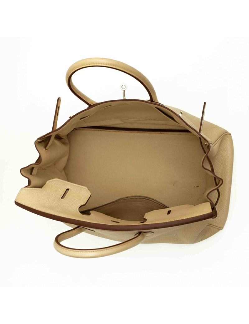 Birkin 35 HERMES cuir grainé ivoire