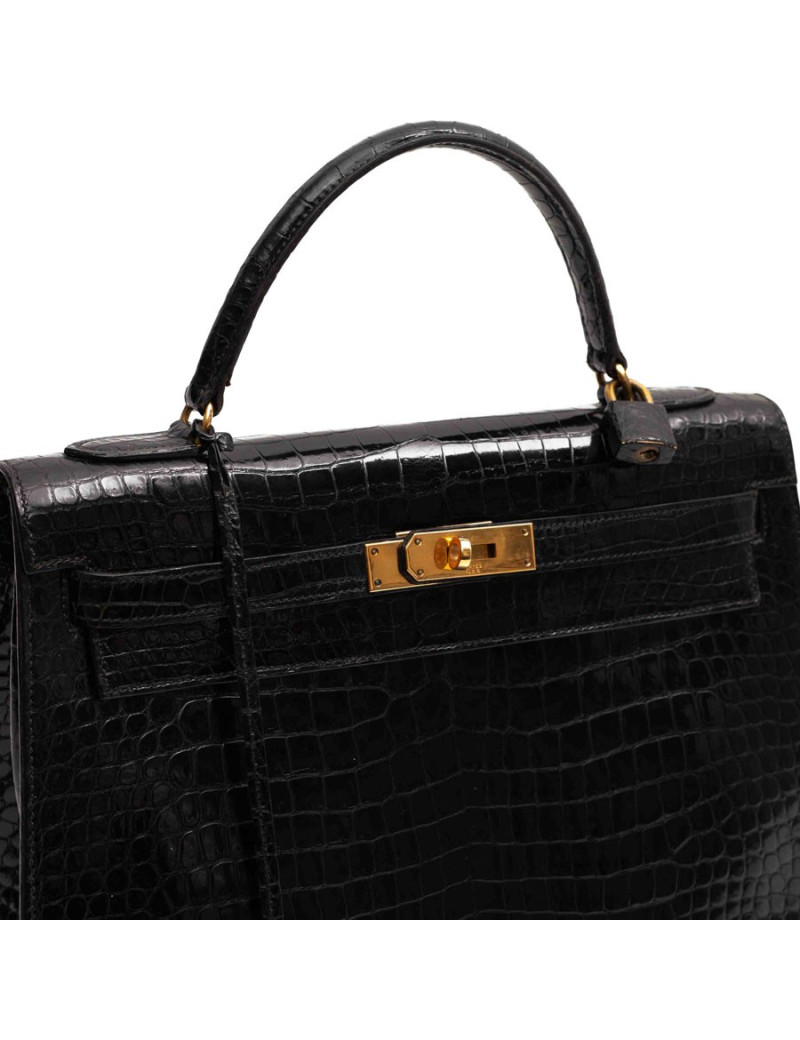 Sac Hermes 32 Croco noir