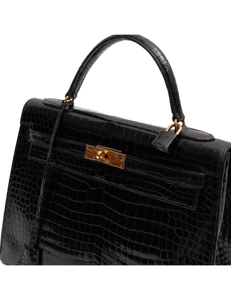 Sac Hermes 32 Croco noir