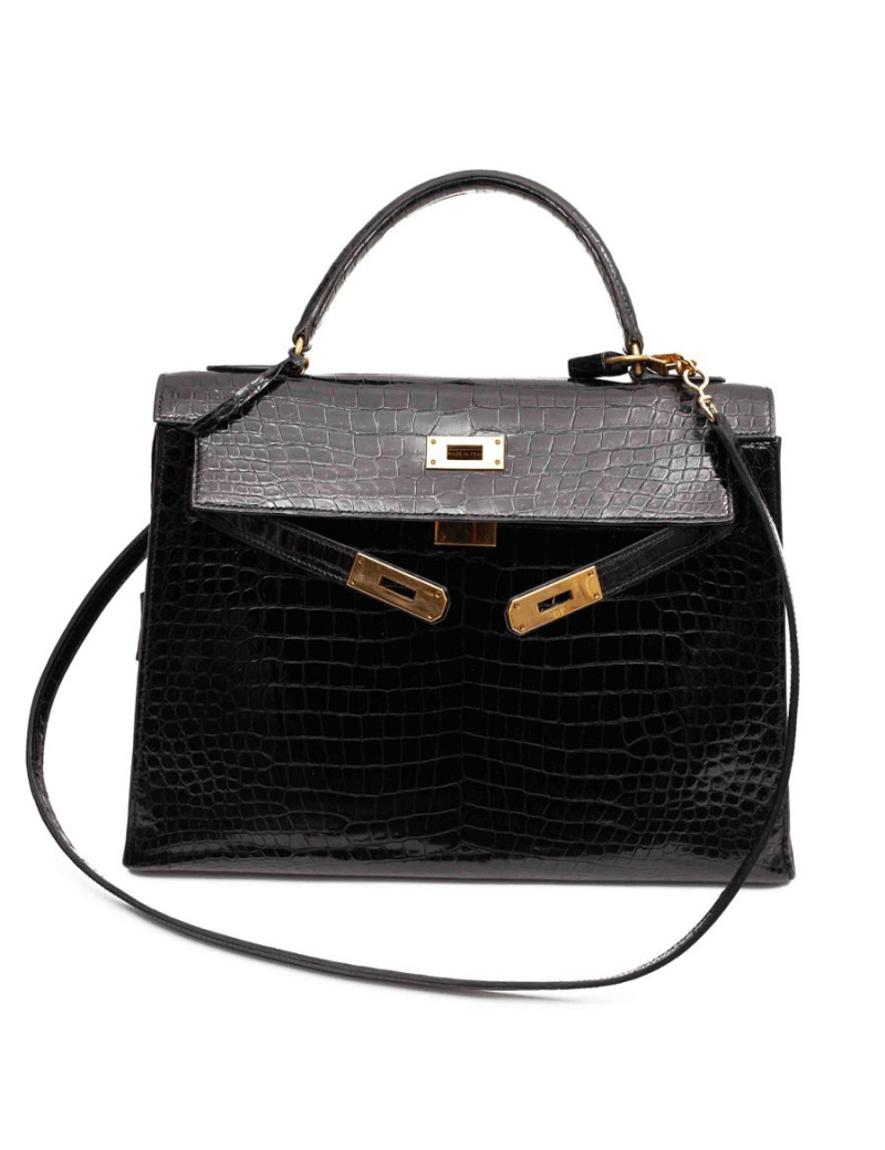 Sac Hermes 32 Croco noir