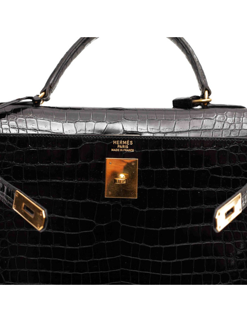 Sac Hermes 32 Croco noir