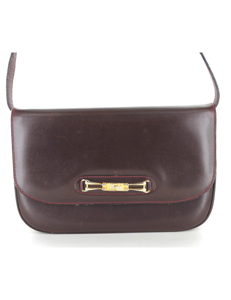 Pochette CELINE vintage en cuir bordeaux