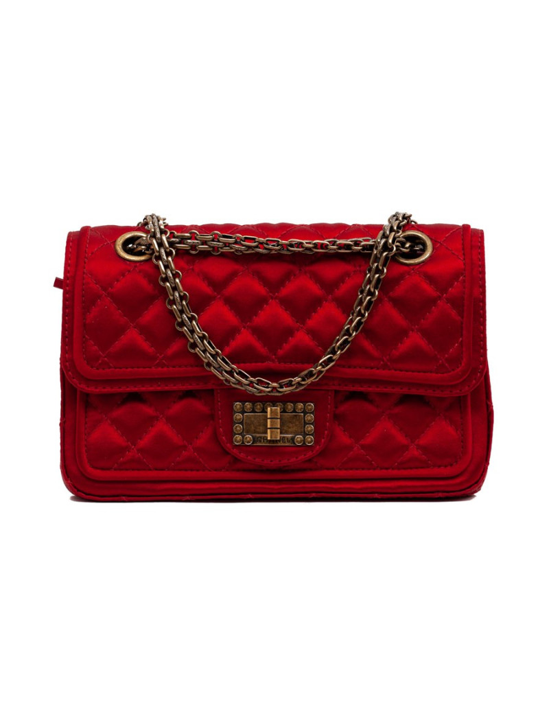 Sac CHANEL "Paris-Shanghai" satin duchesse rouge