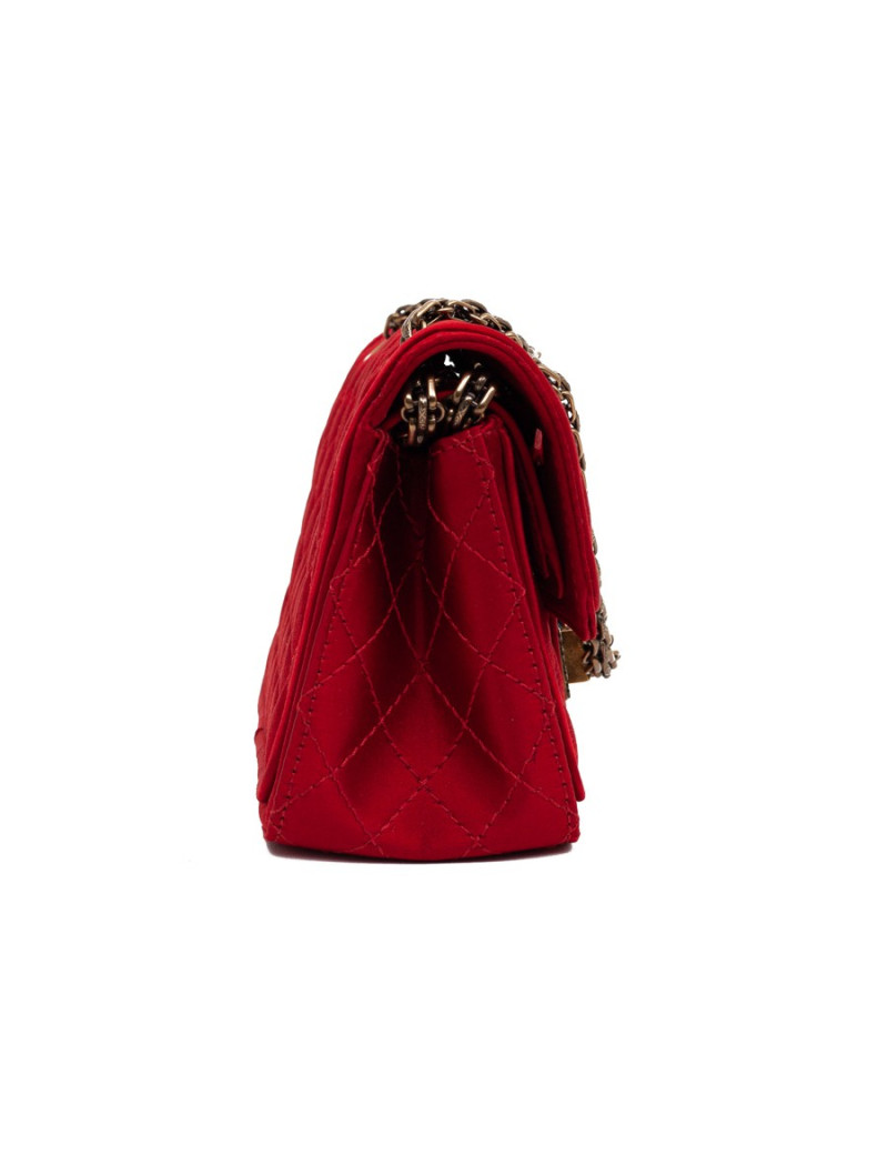 Sac CHANEL "Paris-Shanghai" satin duchesse rouge