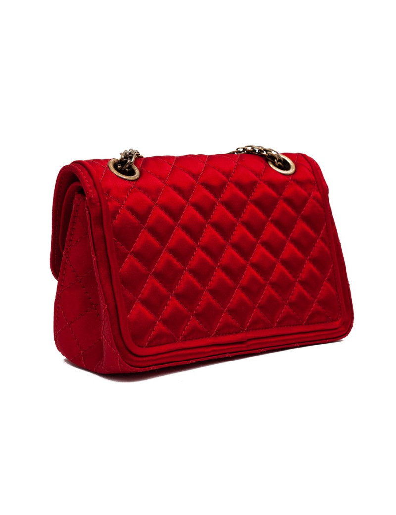 Sac CHANEL "Paris-Shanghai" satin duchesse rouge