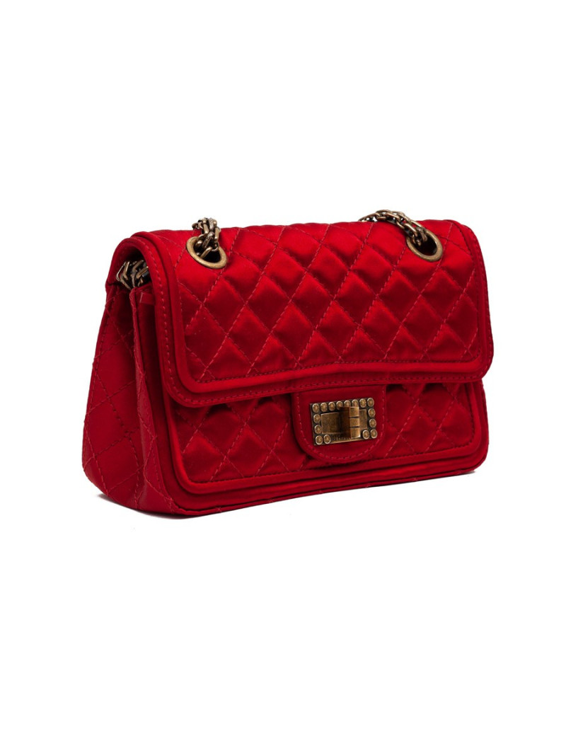 Sac CHANEL "Paris-Shanghai" satin duchesse rouge