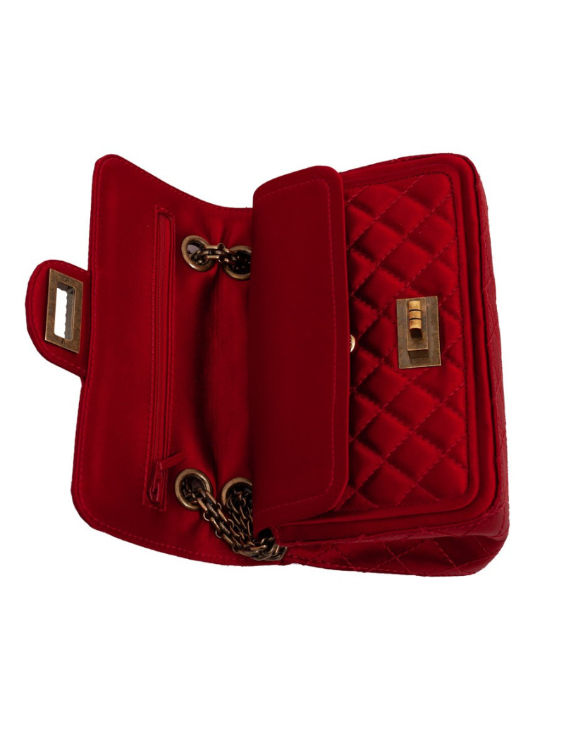 Sac CHANEL "Paris-Shanghai" satin duchesse rouge