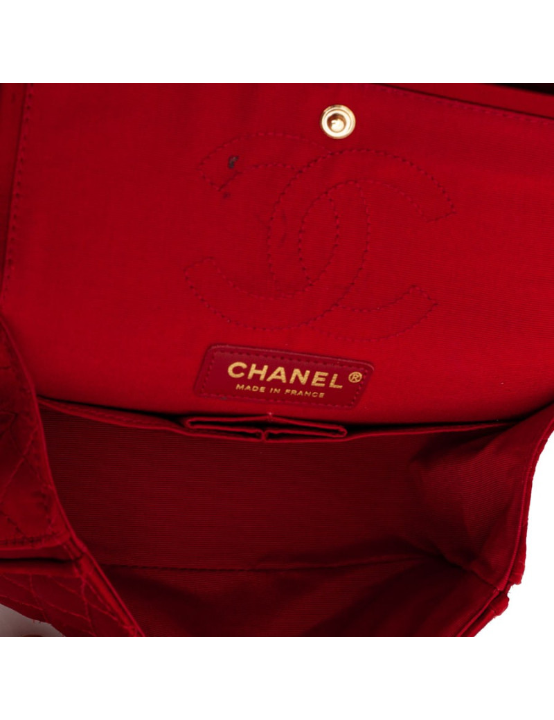 Sac CHANEL "Paris-Shanghai" satin duchesse rouge