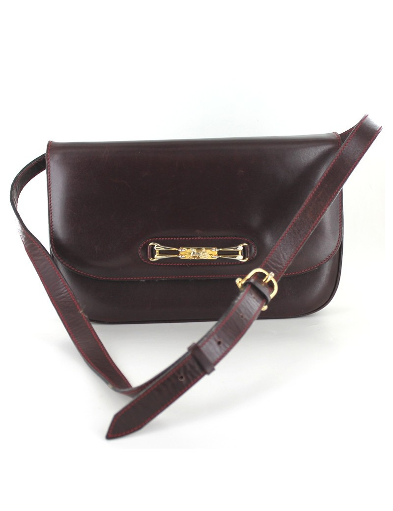 Pochette CELINE vintage en cuir bordeaux