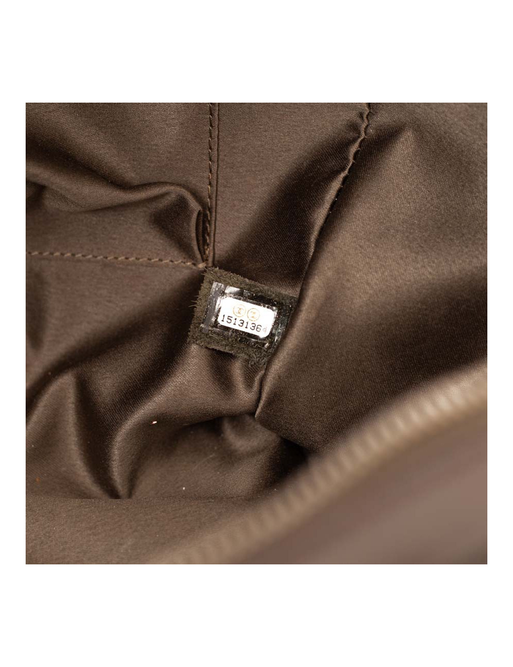 CHANEL tote bag quilted brown leather with gold threads