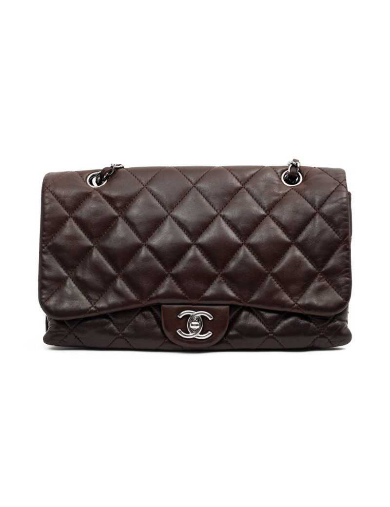 CHANEL sac cuir d'agneaju marron