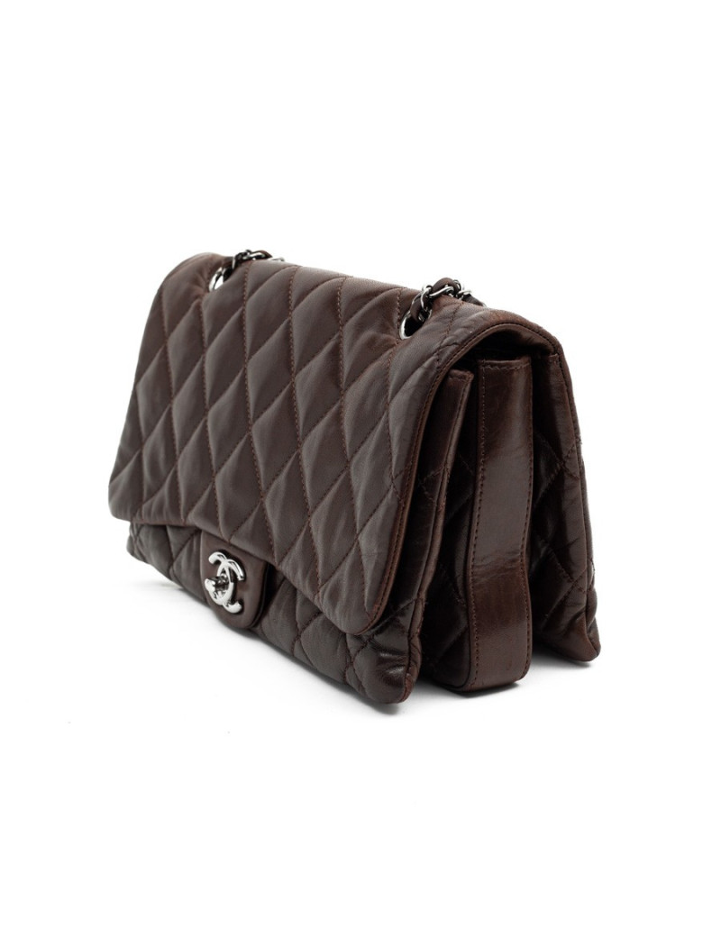 CHANEL sac cuir d'agneaju marron