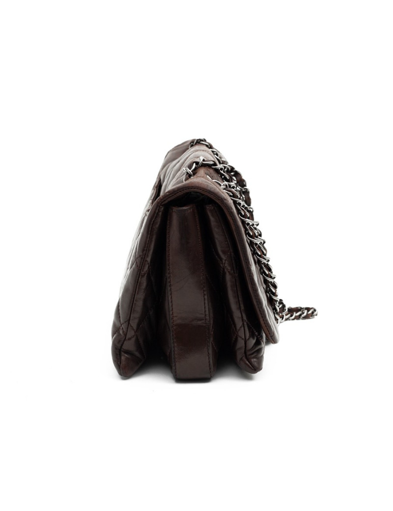 CHANEL sac cuir d'agneaju marron