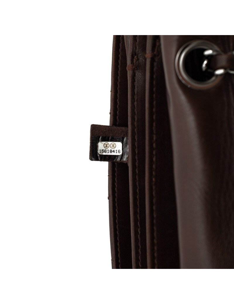 CHANEL sac cuir d'agneaju marron