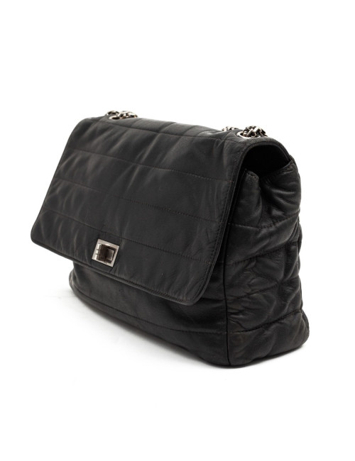 CHANEL sac en cuir souple noir
