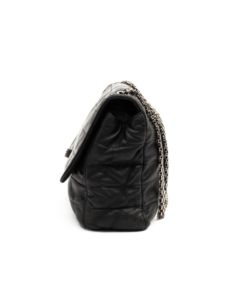 CHANEL sac en cuir souple noir