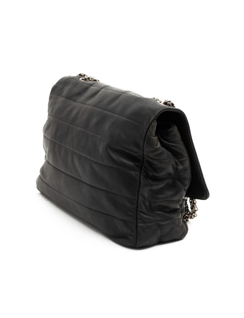 CHANEL sac en cuir souple noir