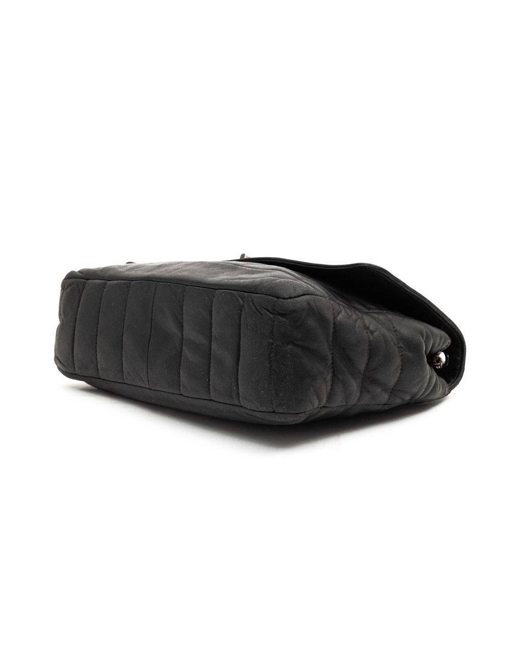 CHANEL sac en cuir souple noir