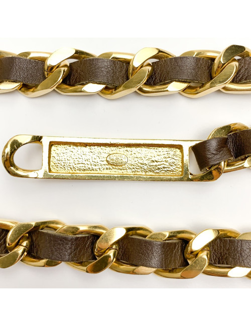 Chanel brown leather belt 