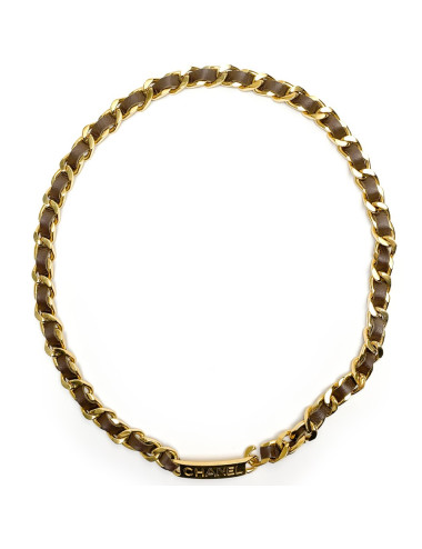 CHANEL ceinture cuir marron et chaîne vintage 2