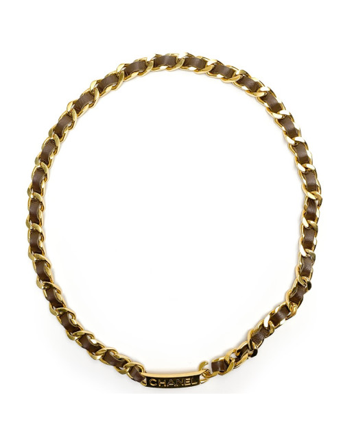 Chanel brown leather belt 