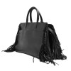 Grand sac Shopping YSL à franges cuir noir
