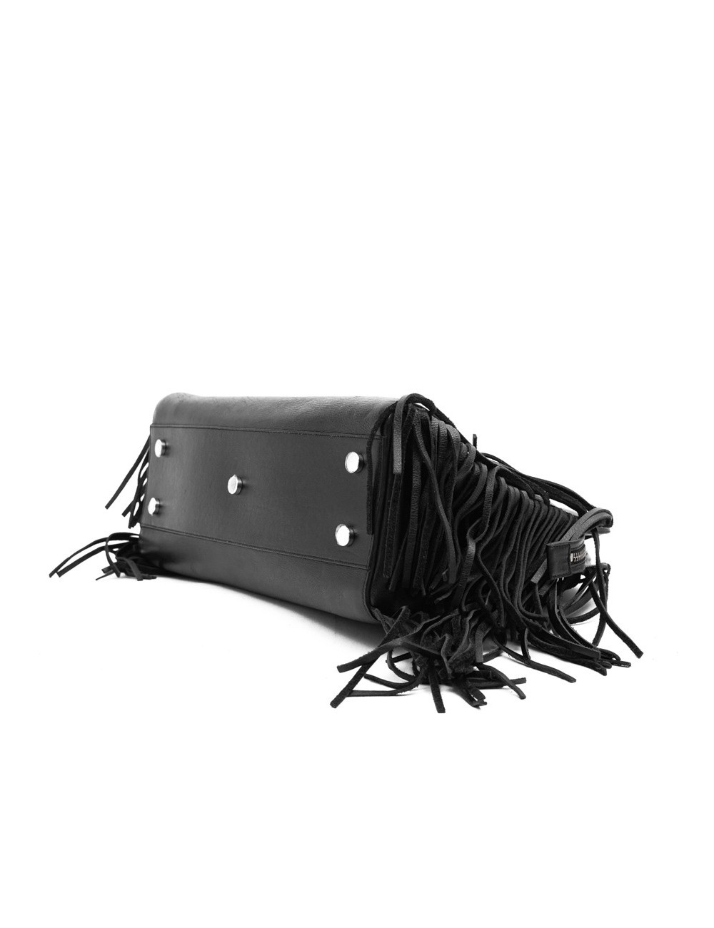 YSL sac à franges cuir lisse noir
